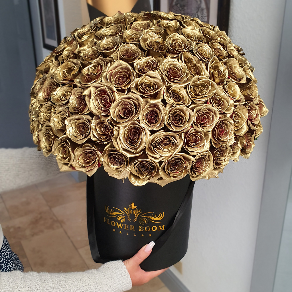 Gold Roses in a Box