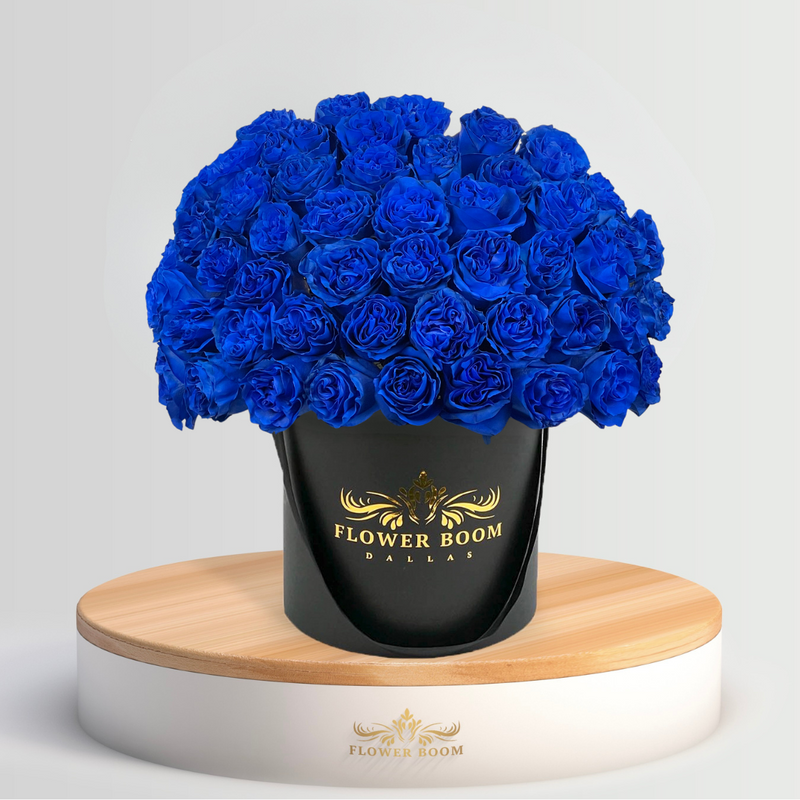 ❤︎Blue♡rose❤︎　ファスナー付きバッグ　ヒヤシンス　ハンドメイド Blue Rose Box - Flowers in Boxes Delivery | Flower Boom Dallas