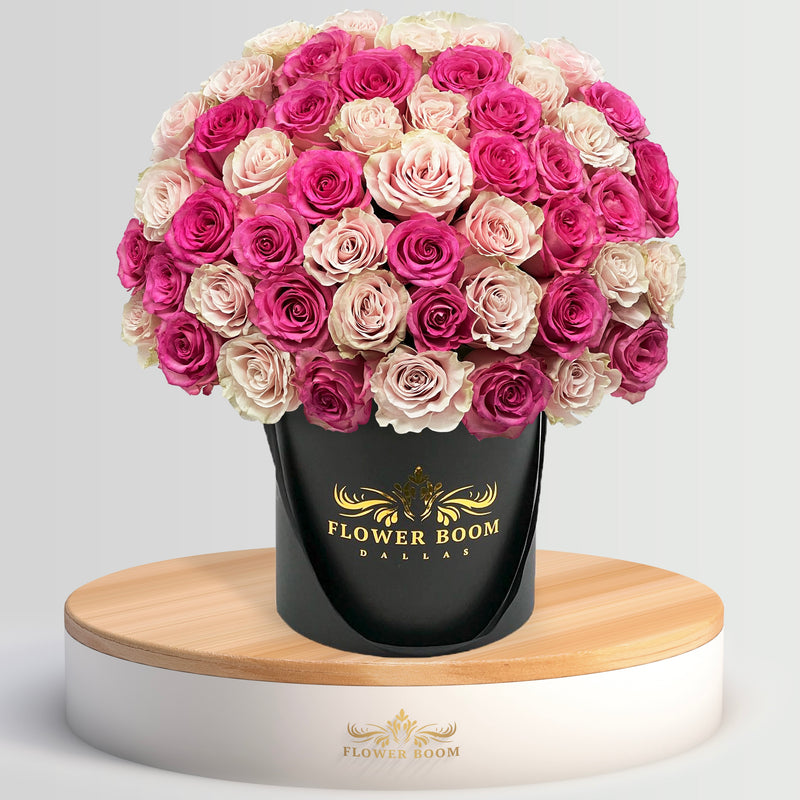 Rose Punch | Hot pink and light pink roses | Flowers Delivery Dallas