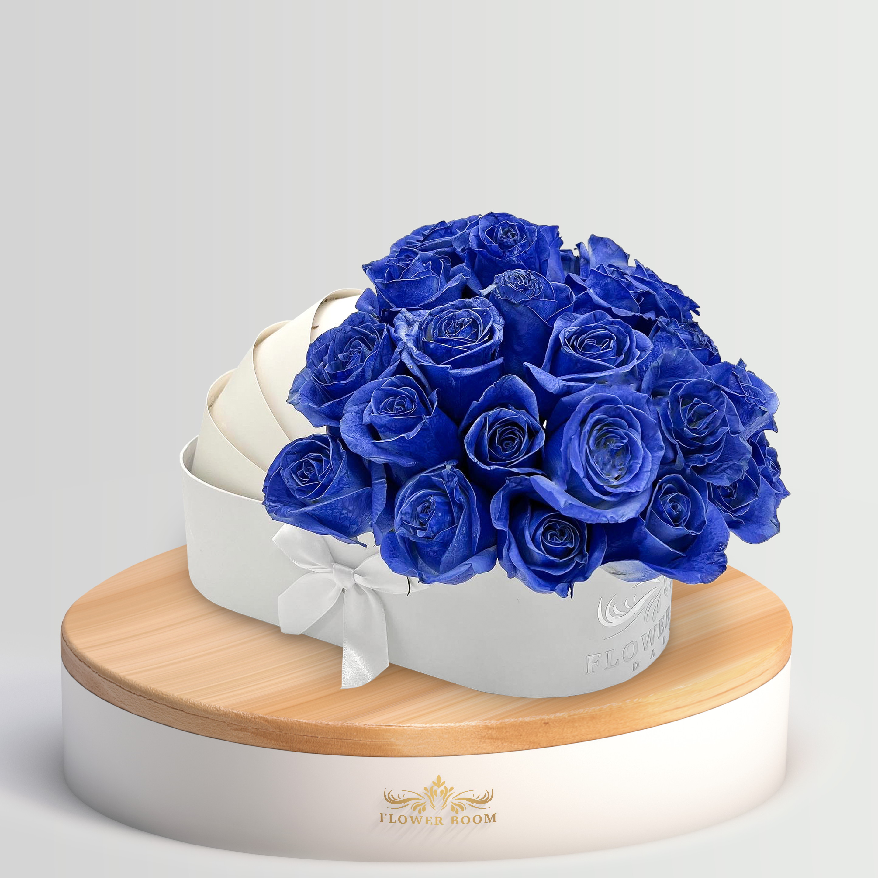 White And Blue Roses Bouquet
