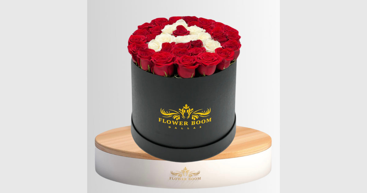 Custom Rose Box With Letter Or Number ? Flower Boom Dallas