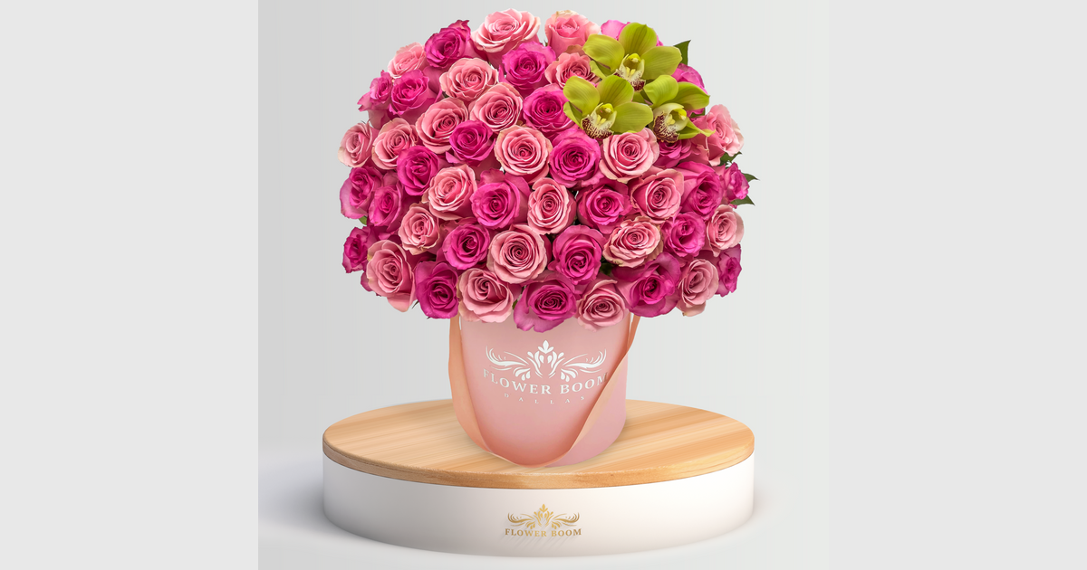 Cutie Flowers Box - Pink Roses And Cymbidium Orchids | Flower Delivery