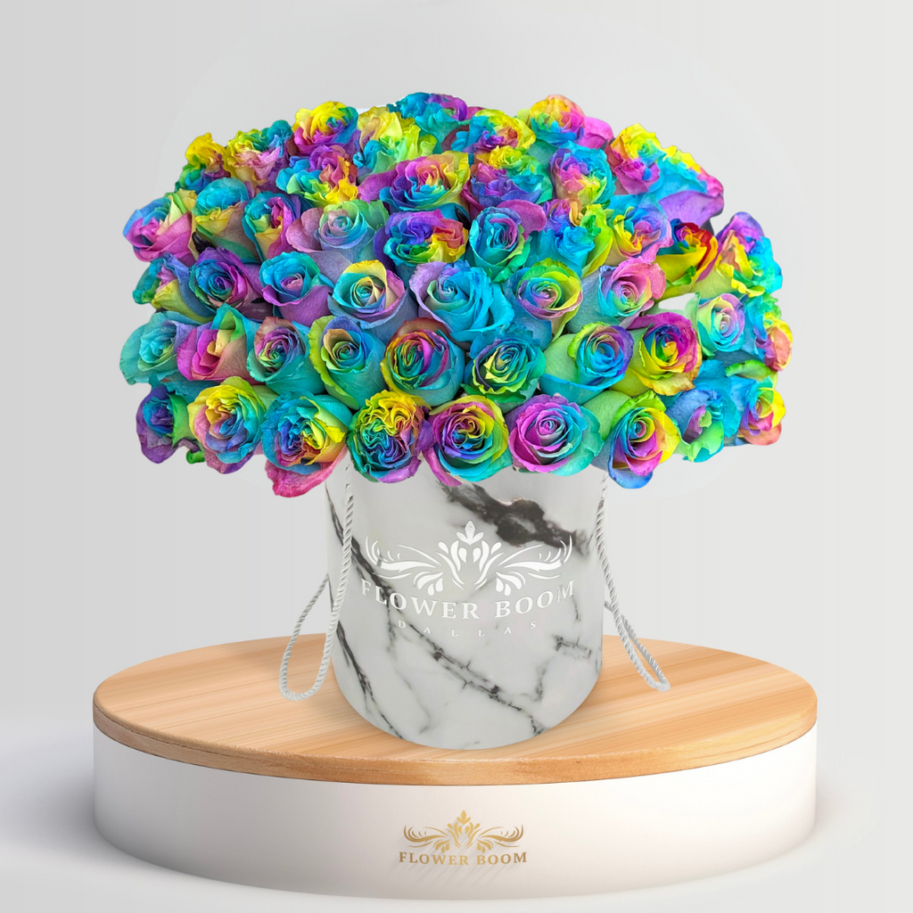 Buy Rainbow Roses In A Box