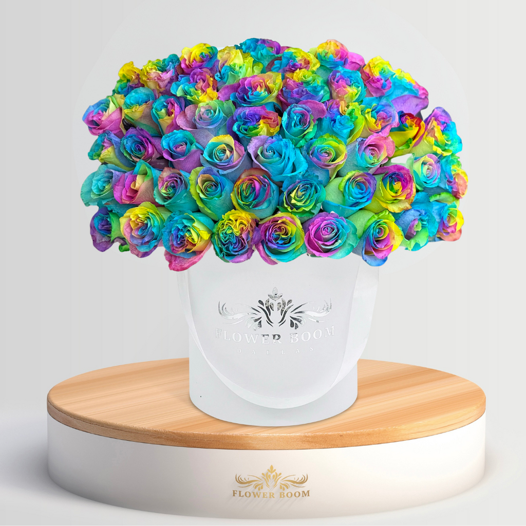 Buy Rainbow Roses In A Box | Pride Month Gifts