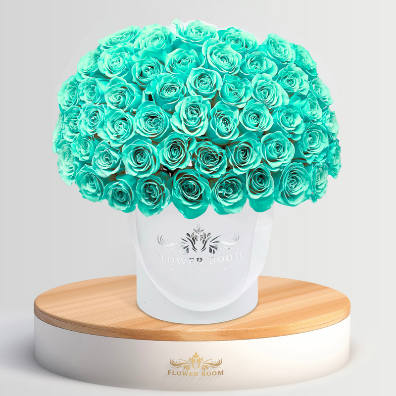 Tiffany Blue Rose Box | Flowers in Boxes Delivery | High End Florist