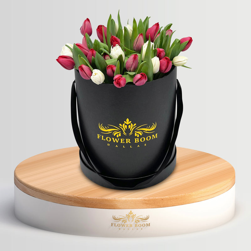 Tulips In The Box | Flower Delivery Dallas | Luxury Boxed Flowers