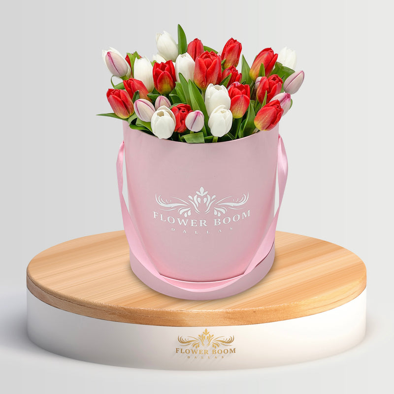 Tulips In The Box | Flower Delivery Dallas | Luxury Boxed Flowers