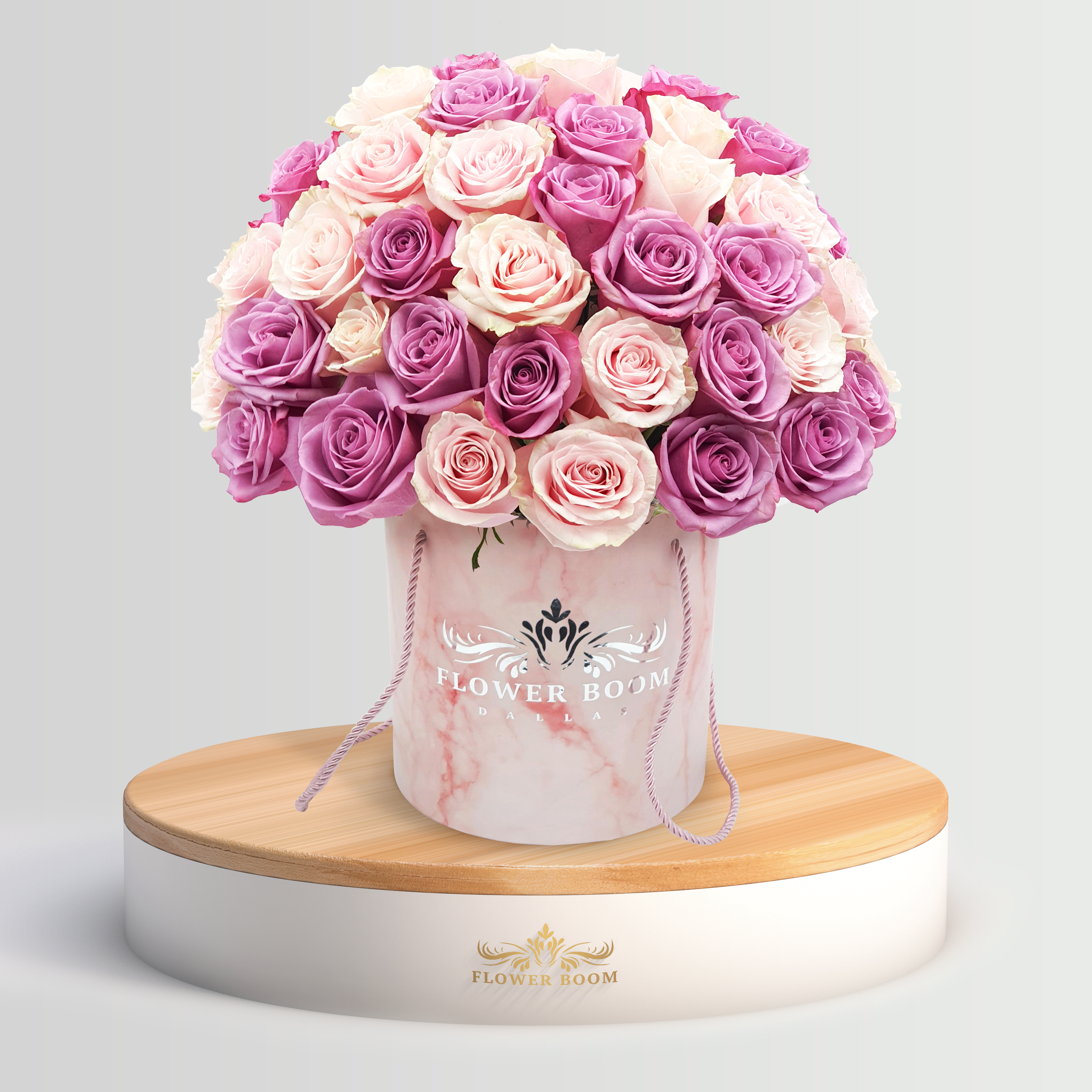 Pink Rose and Lavender Dried Medium Bouquet, Bookblock