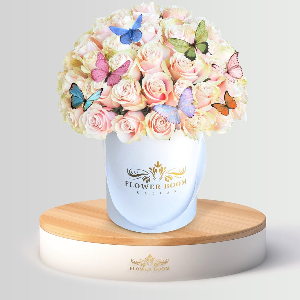 Luxury Hat Boxes Flowers, Next Day Delivery