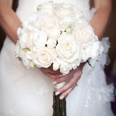 Light Peach Roses - Bridal Bouquets in Dallas
