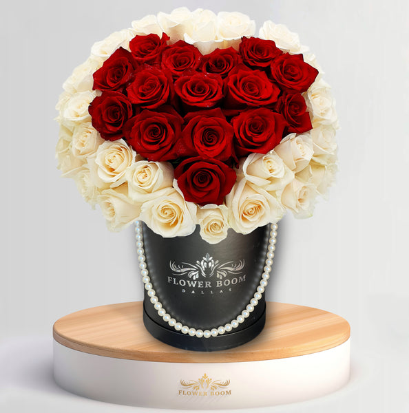 Heart-shaped Flower Box (18 Red Roses &Phalaenopsis, Pearls & Flowers) -  Shop Grand Floral & Gift Shop Plants - Pinkoi