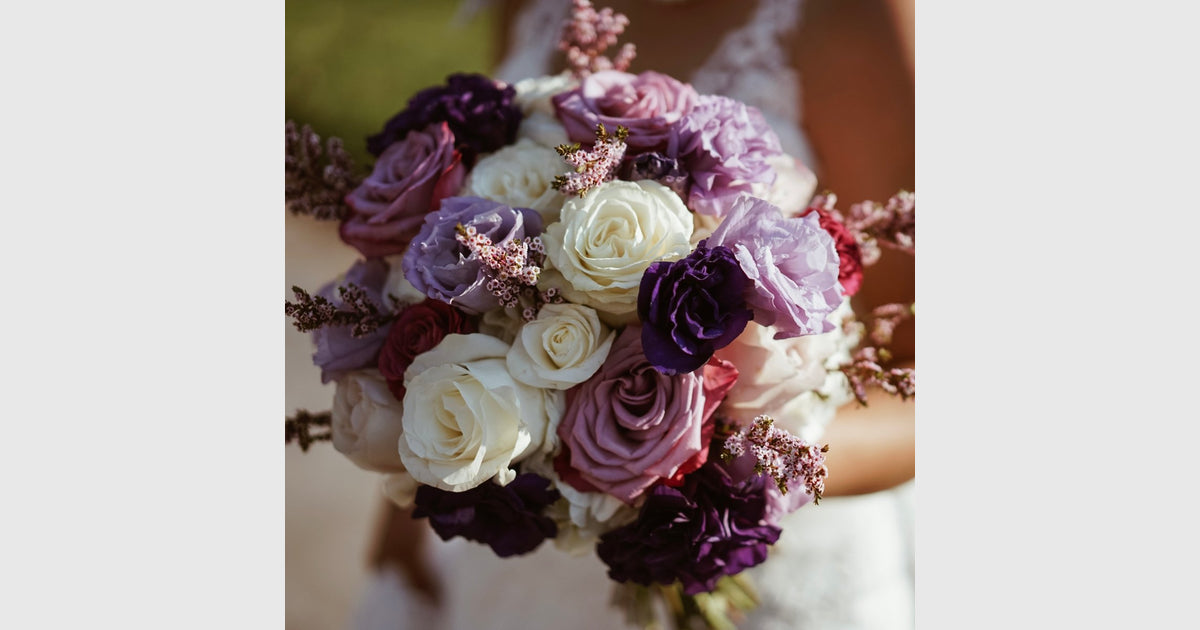 Purple Rose Bridal Bouquet | Unique Bride Flowers