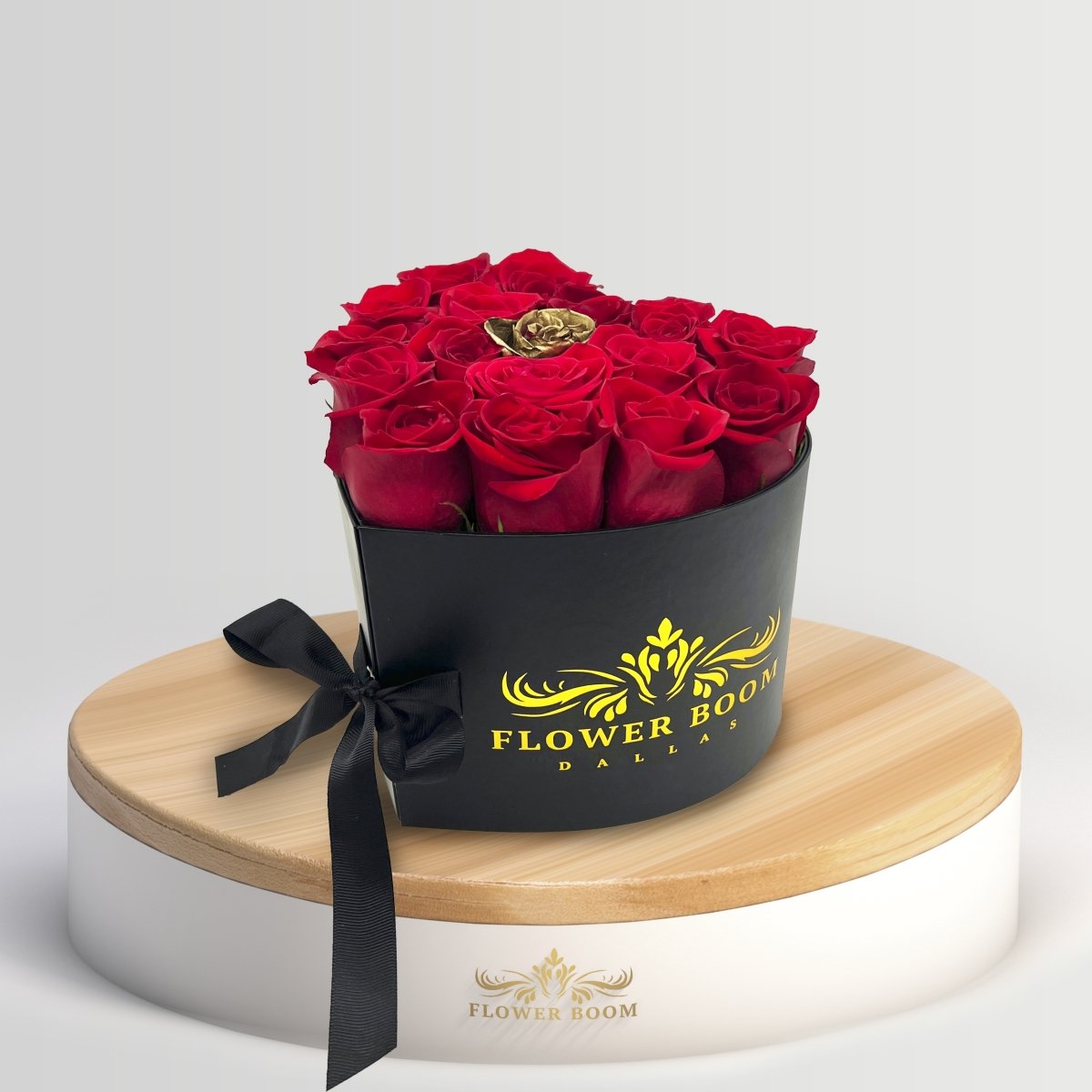 Red Roses & Chocolates In A Two Tier Heart Shaped Box - Flower Boom Dallas