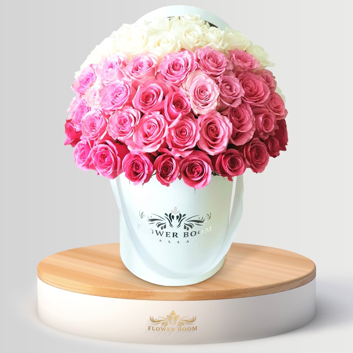 White & Pink Ombre Roses | Beautiful Flowers Delivery Dallas